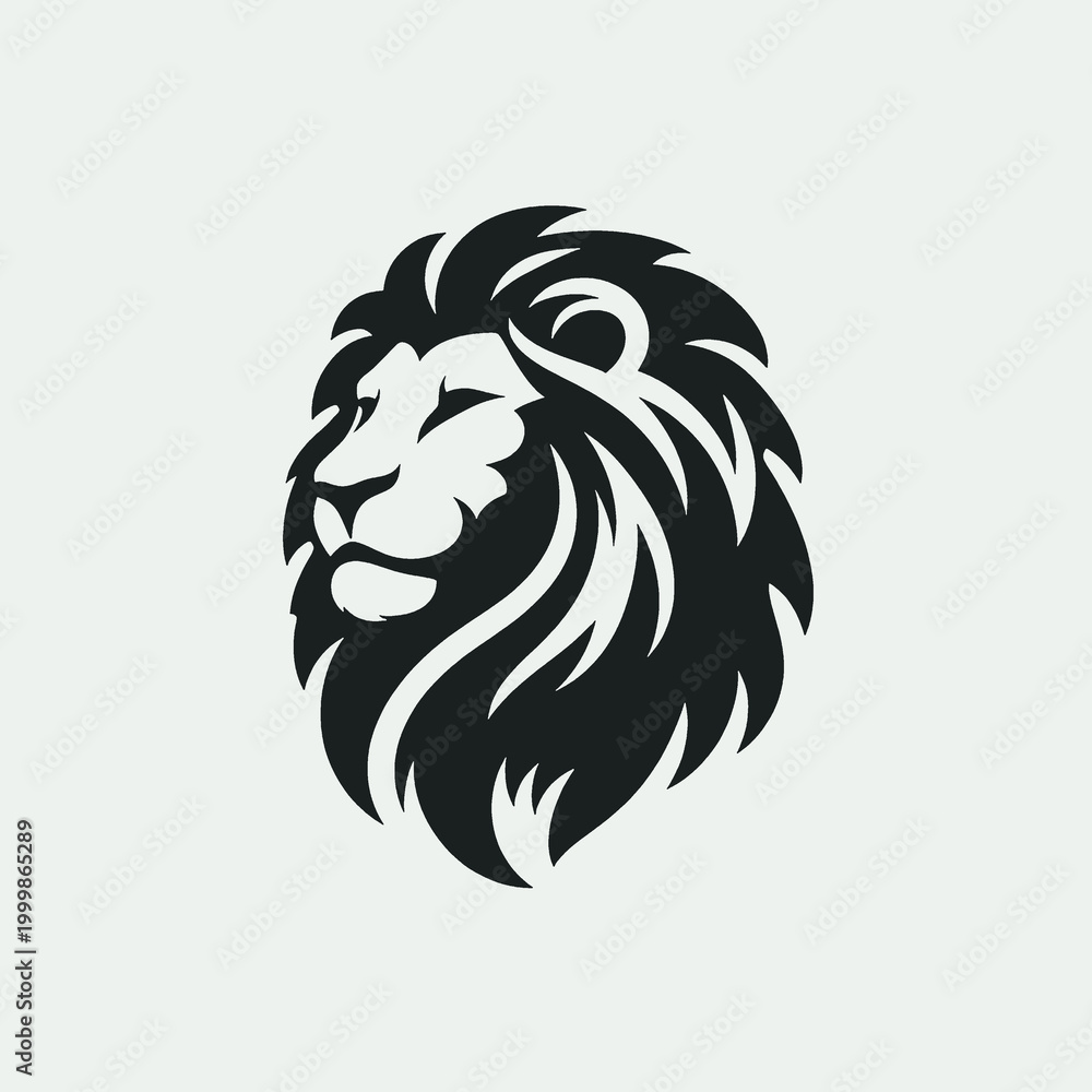 Obraz premium lion head logo design simple modern vector