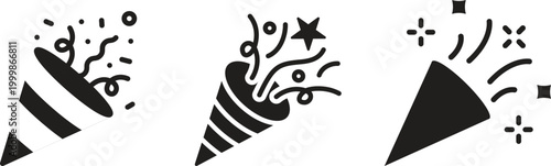 Confetti celebration burst festive party decoration colorful abstract explosion design vector isolated background joyful event holiday carnival sparkle set collection group.