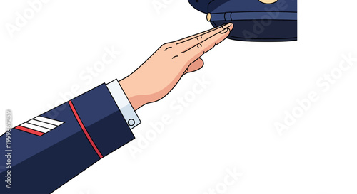 Hand giving a salute gesture, representing respect and patriotism