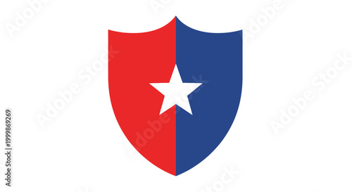 Red and Blue Shield with a White Star, Symbolizing Patriotism and Unity Free Download Red and Blue Shield with a White Star, Symbolizing Patriotism and Unity - GFXLoad