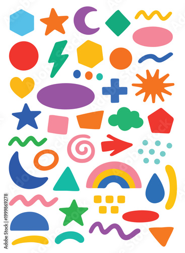 Foto colorful basic children shapes background