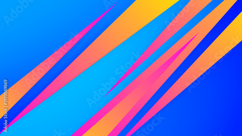 Sharp blue and orange abstract background featuring dynamic diagonal lines and vibrant color slants for high energy modern graphic design