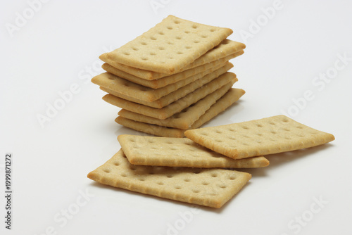 Crisp Snacking Crackers on white background