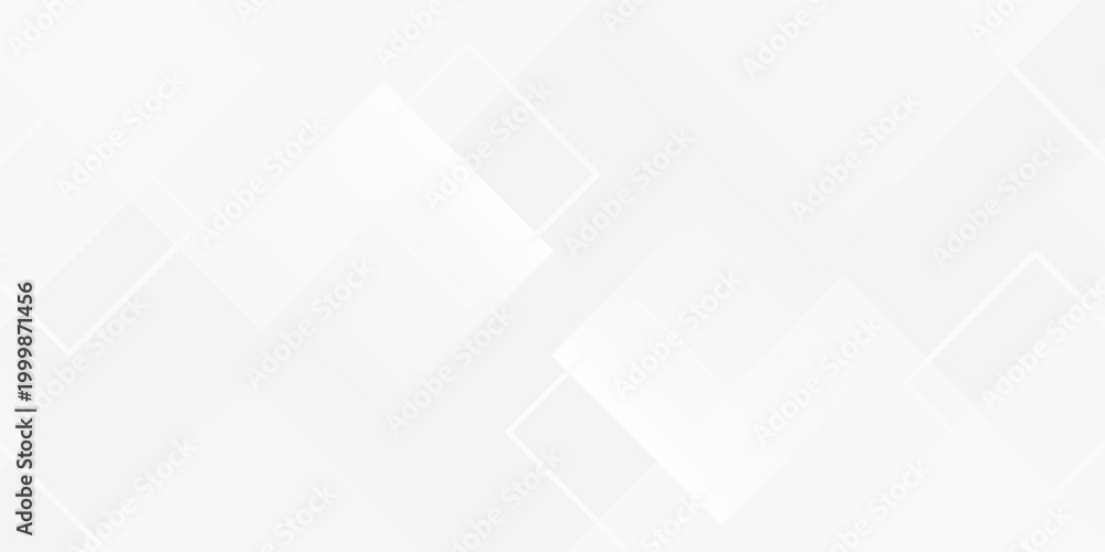 Fototapeta premium Abstract white background with texture pattern, layered geometric triangle shapes, white and grey glossy squares abstract tech banner design,