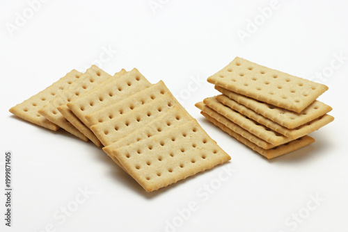 Crisp Snacking Crackers on white background