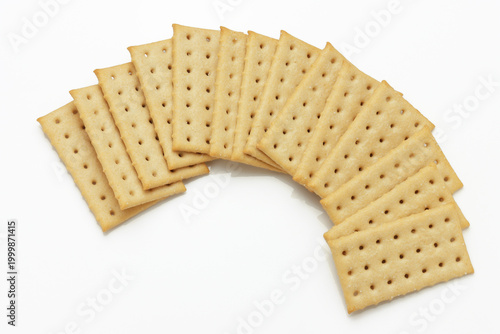 Crisp Snacking Crackers on white background
