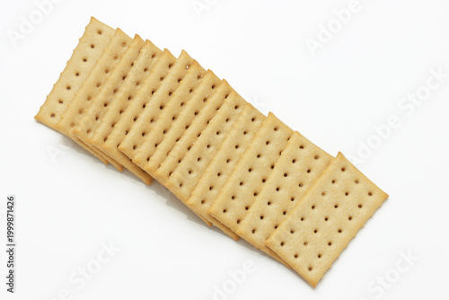 Crisp Snacking Crackers on white background
