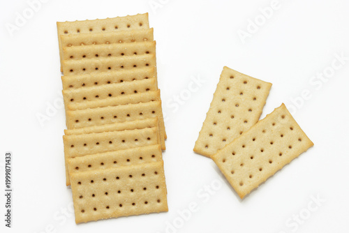 Crisp Snacking Crackers on white background