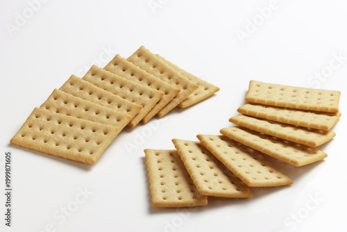 Crisp Snacking Crackers on white background