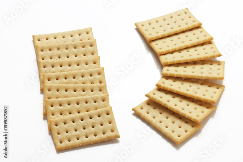 Crisp Snacking Crackers on white background