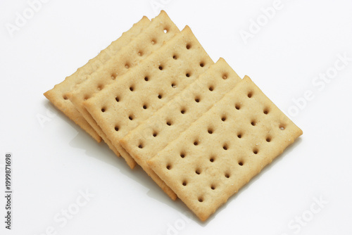Crisp Snacking Crackers on white background
