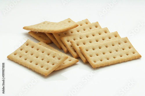Crisp Snacking Crackers on white background
