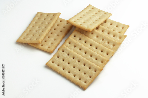 Crisp Snacking Crackers on white background
