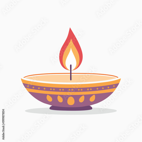 Diya Lamp with Flame