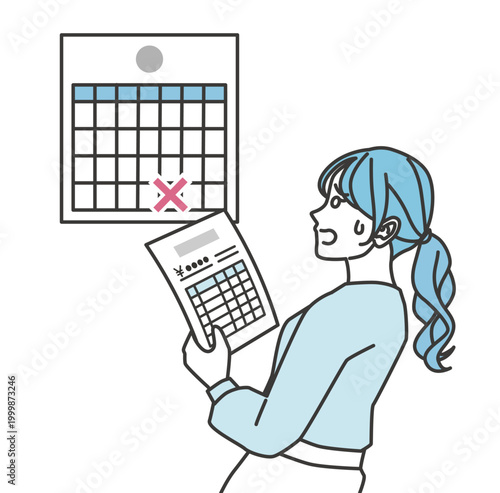 未払い請求に気づいて困る女性