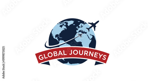Global Journeys logo with airplane flying around the earth.