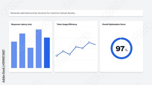 Data Visualization Dashboard for Performance Metrics Latency, Token Usage, and Optimization Score