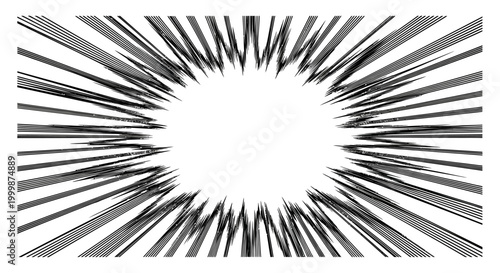 Abstract Manga Style Concentrated Action Lines Background.