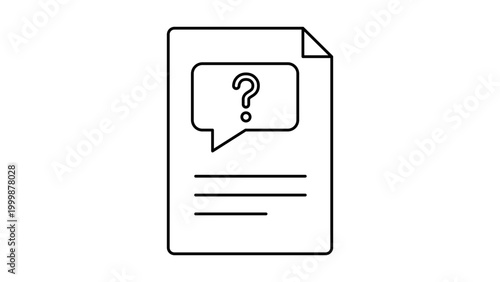 Εκτύπωση καμβά Customer Support Ticket and Help Desk Inquiry Vector Icon Illustration with Editable Stroke