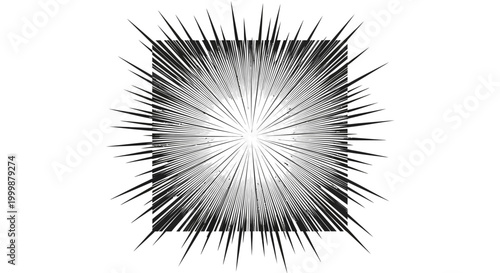 Foto Abstract black and white manga speed lines explosion effect graphic element