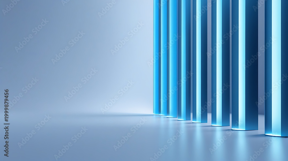 Fototapeta premium Abstract Blue Vertical Stripes Gradient Background Modern Minimal Texture