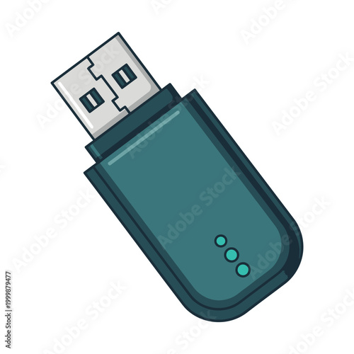 Φωτογραφία USB flash drive vector illustration, portable memory stick icon, digital data st