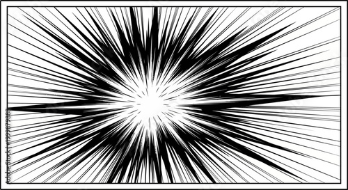 Manga comic style action speed lines explosion effect.