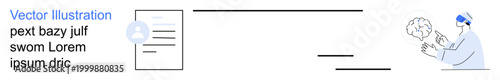 Digital transformation, artificial intelligence, document processing, data visualization, virtual assistance, innovation. A paper document and an AI analyzing data. Digital transformation and AI