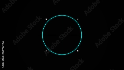 Futuristic Circular Motion Animation with Dynamic Glowing Effects in a Dark Background Video