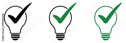 Canvastavla Check lamp icons, inspection and verification concept illustration, quality cont