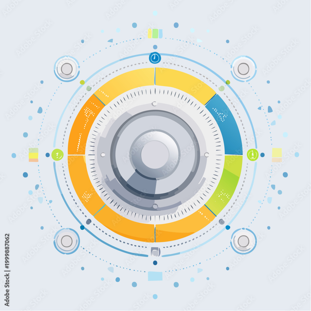 Fototapeta premium Modern Futuristic Circular Infographic Design with Data Visualization Elements