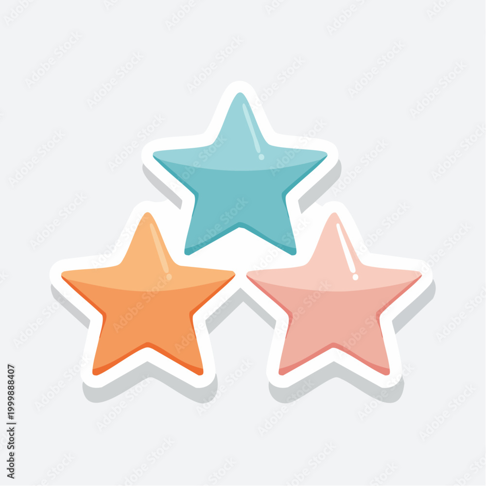 Obraz premium Three Colorful Star Stickers