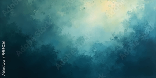 Abstract blue grunge background with light rays and a textured cloudscape pattern depicting a dark storm in the night sky