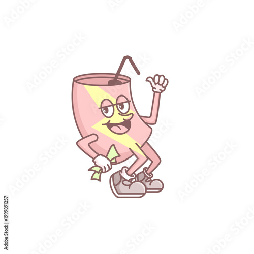 Cute Soda Drink Character Illustration