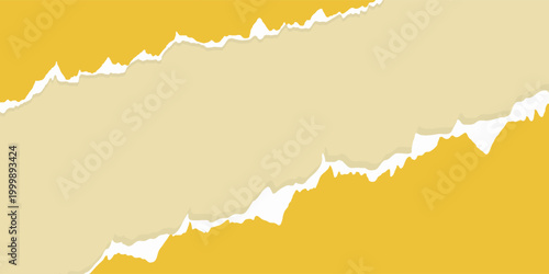 Minimal Abstract Yellow Split Ripped Paper Torn Banner Design