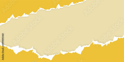 Minimal Abstract Yellow Split Ripped Paper Torn Banner Design