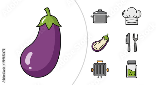 Purple Eggplant Vegetable Fresh Produce.