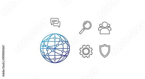 Global Network Security Internet Concept.