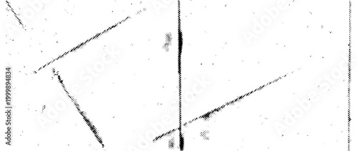 Halftone folded paper texture. Old dotted frame overlay with scratch lines. Rough grunge worn backdrop for punk poster, banner, cover, flyer. Vector textured surface. Creased wrinkled background