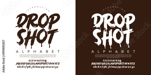 Drop Shot Dripping Brush Font for Street Graffiti Art Halloween Horror Poster and Urban Branding