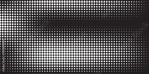 Abstract Black and White Halftone Dot Texture Gradient Background