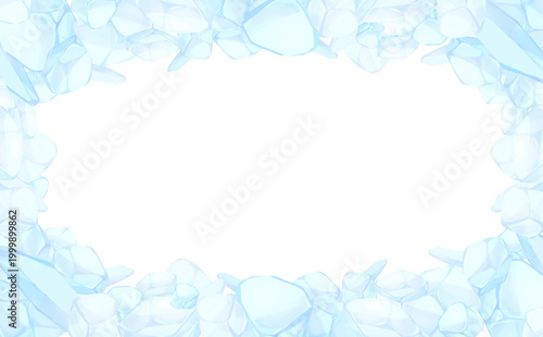 手描きの氷イラスト透過フレーム4_横