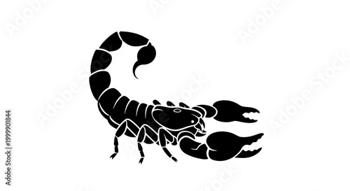 Принти на полотні Black Scorpion Silhouette Graphic Illustration.