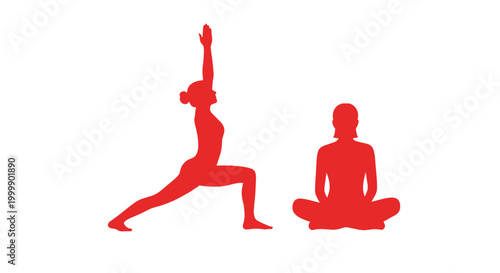 Silhouettes of People Practicing Yoga Poses.