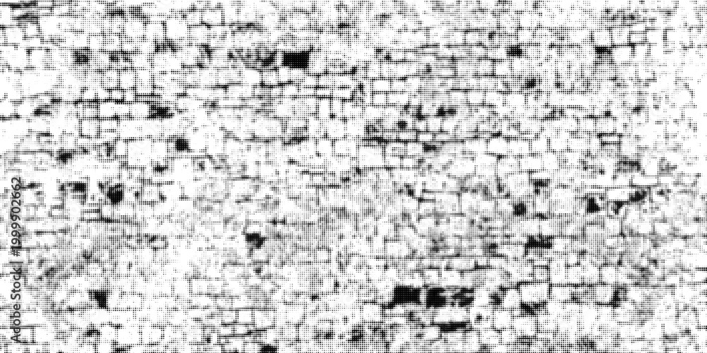 Obraz premium Abstract black and white halftone texture background with distressed square pattern. Vector Illustration