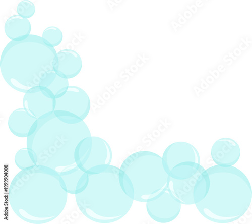 Blue Soap Bubbles Corner Frame