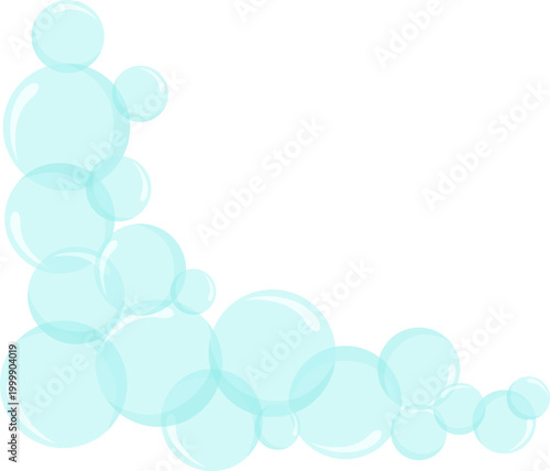 Blue Soap Bubbles Corner Frame