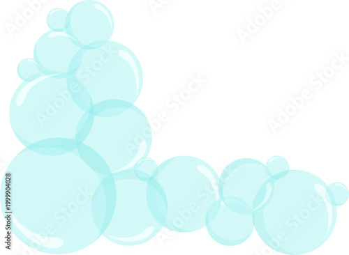Blue Soap Bubbles Corner Frame