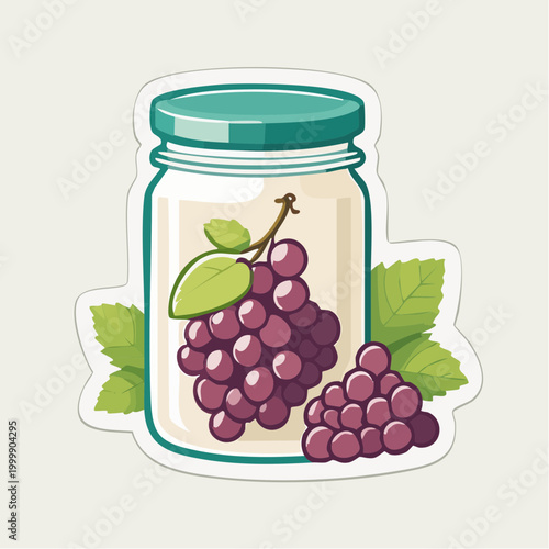 Grape Jam Jar Illustration