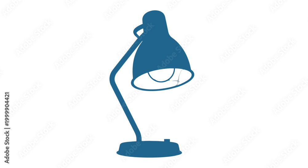 Obraz premium Blue Desk Lamp with Adjustable Arm.